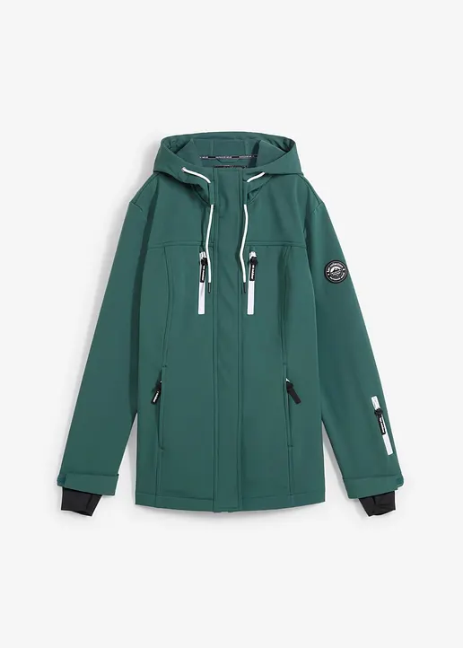 wasserabweisende Softshelljacke in grün von vorne - bonprix