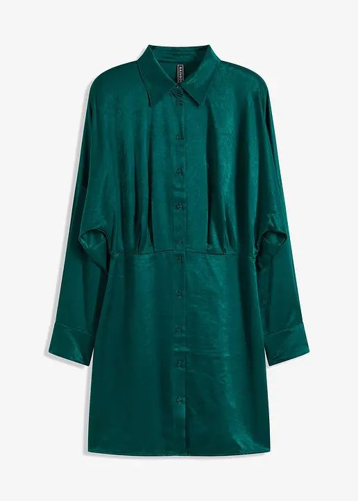 Minikleid aus Satin in grün von vorne - bonprix