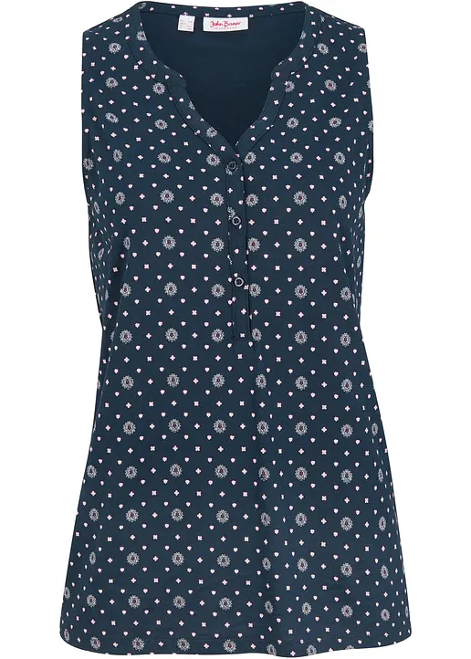 Shirt bedruckt in blau von vorne - bonprix