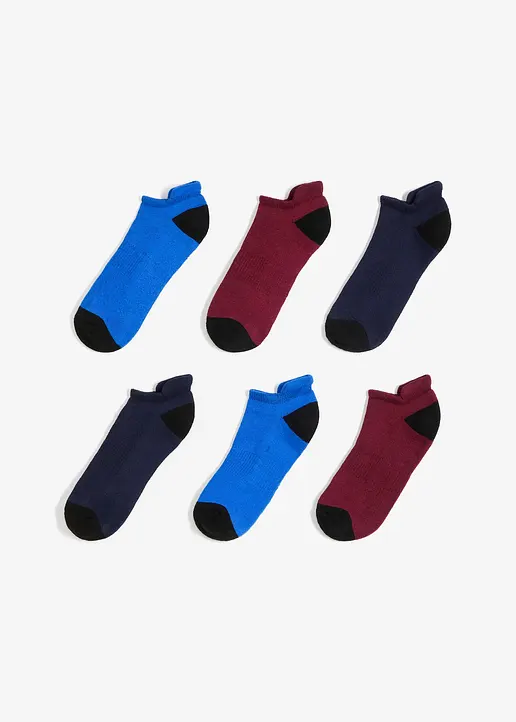 Sportsocken mit Innenfrottee in Sohle mit Bio-Baumwolle (6er Pack) in blau von vorne - bonprix