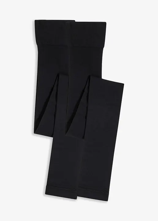 Leggings 50den mit Komfortbündchen (2er-Pack) in schwarz von vorne - bonprix