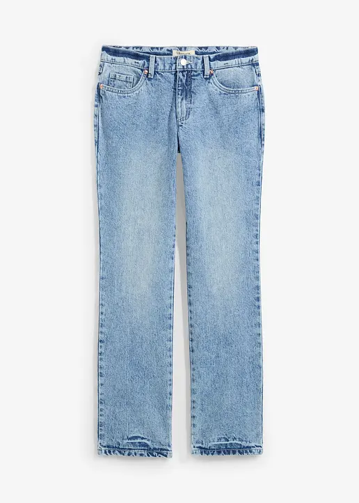 Straight-Jeans, Mid Waist in blau von vorne - bonprix