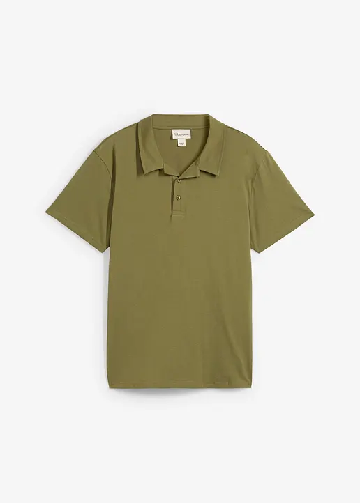 Poloshirt aus reiner Bio-Baumwolle in grün von vorne - bonprix