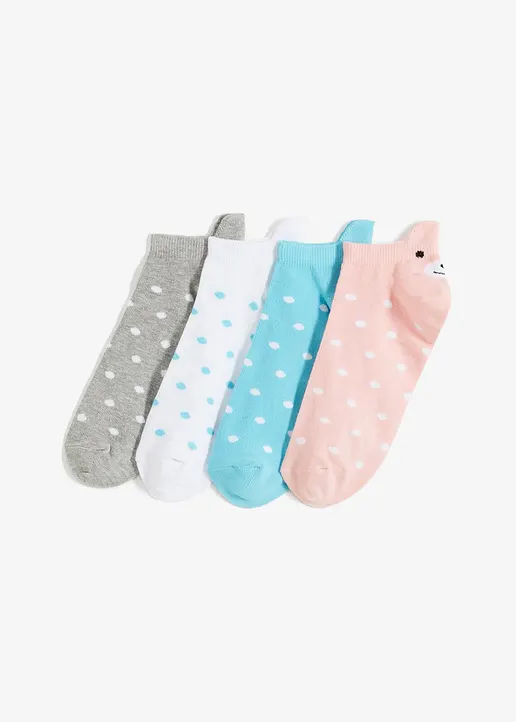 Sneakersocken mit Bio-Baumwolle (4er Pack) in grau von vorne - bonprix