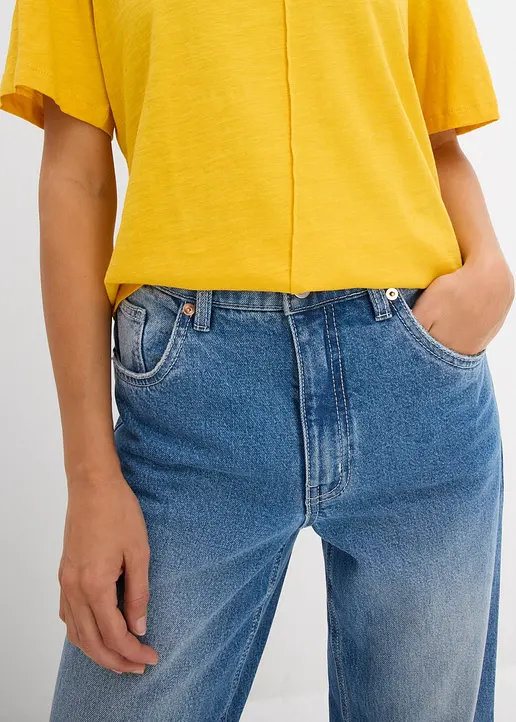 T-Shirt aus reiner Baumwolle in gelb (Detailaufnahme) - bonprix