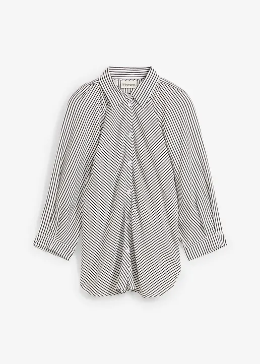 Bluse aus feinem Viskose-Mix in weiß von vorne - bonprix