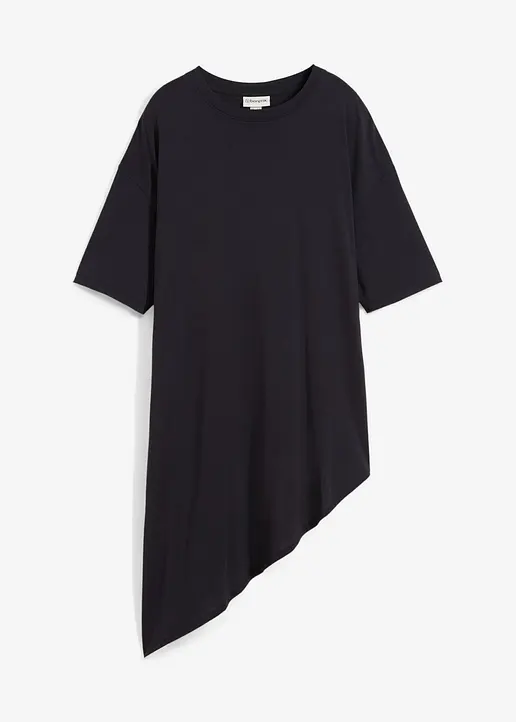 Shirt aus softem Modal-Mix in schwarz von vorne - bonprix