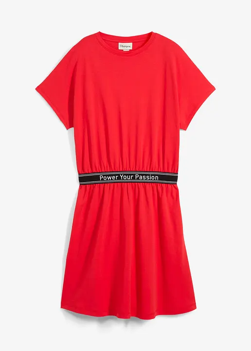 Shirtkleid aus reiner Bio-Baumwolle in rot von vorne - bonprix