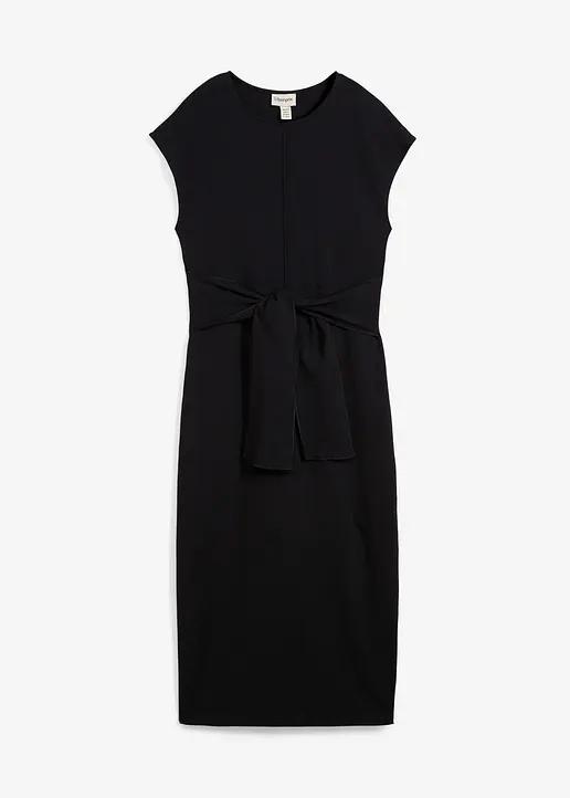 Jerseykleid in schwarz von vorne - bonprix