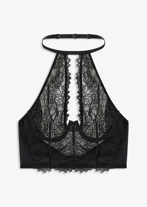 Bustier mit Bügel in schwarz von vorne - bonprix
