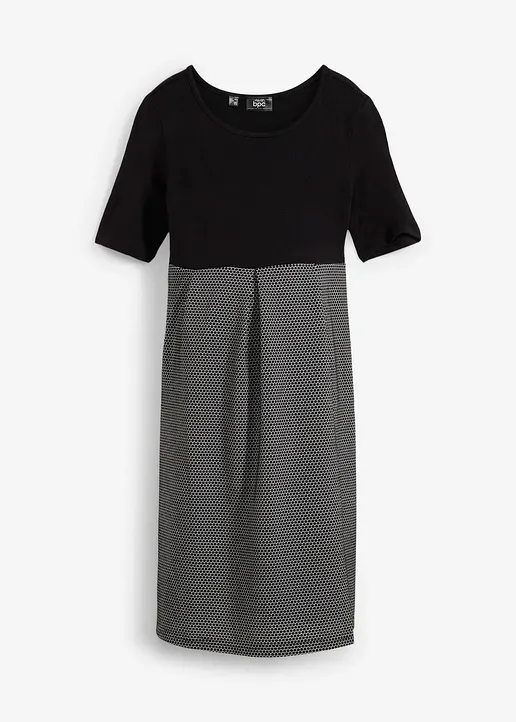 Umstands-Strickkleid in schwarz von vorne - bonprix