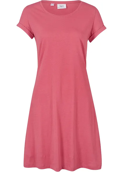 Shirtkleid aus reiner Bio-Baumwolle in pink von vorne - bonprix