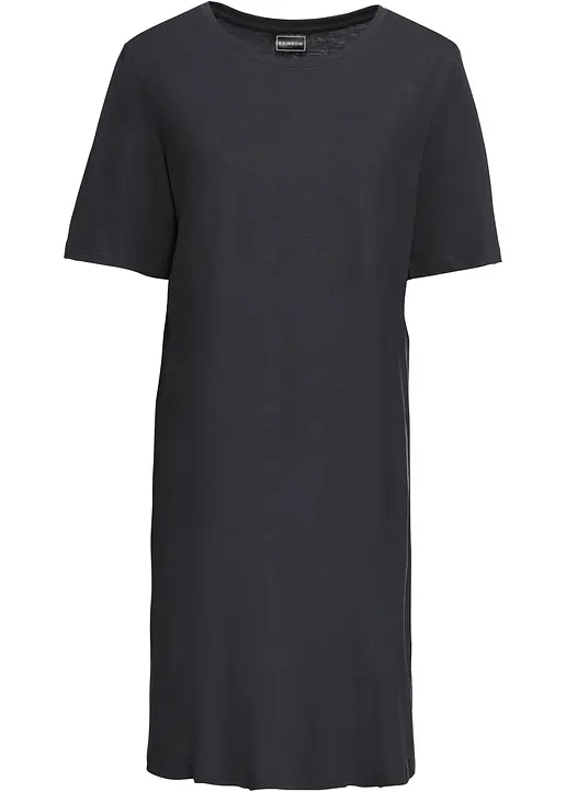 Oversize- Shirtkleid in schwarz von vorne - bonprix