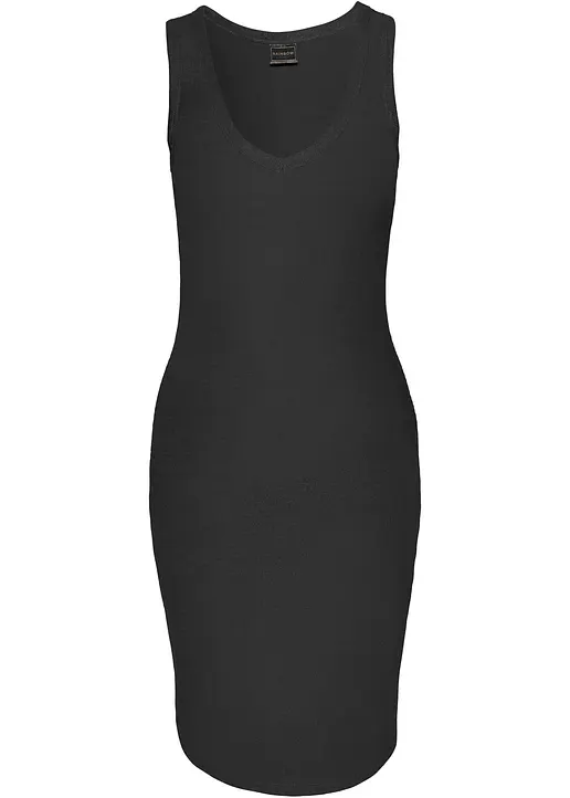 Figurbetontes Shirtkleid in schwarz von vorne - bonprix