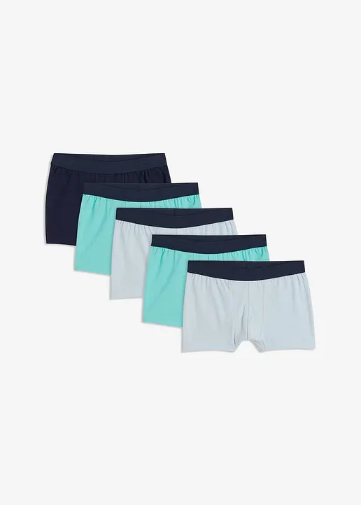 Boxershorts (5er Pack) in blau von vorne - bonprix