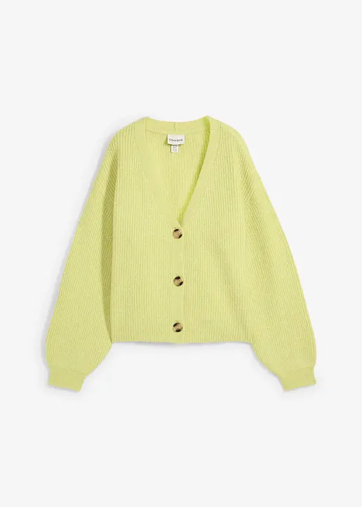 Strickjacke in grün von vorne - bonprix