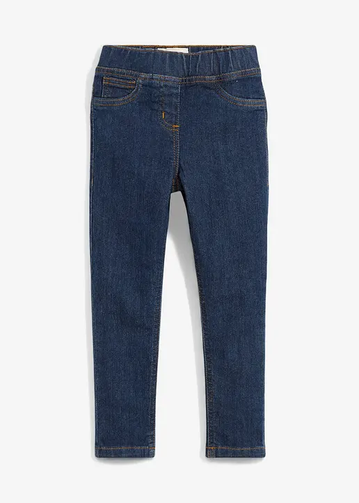 Jeggings Mid Waist mit Bequembund in blau von vorne - bonprix