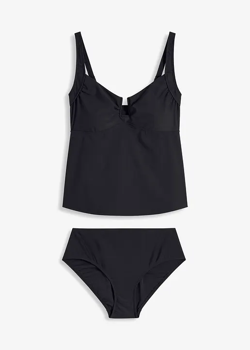 Tankini (2-tlg.Set) in schwarz von vorne - bonprix