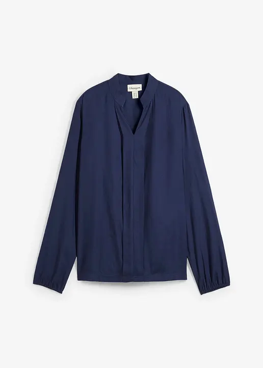 Bluse aus fließender Viskose in blau von vorne - bonprix