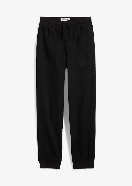 Twillhose mit Bequembund in schwarz von vorne - bonprix