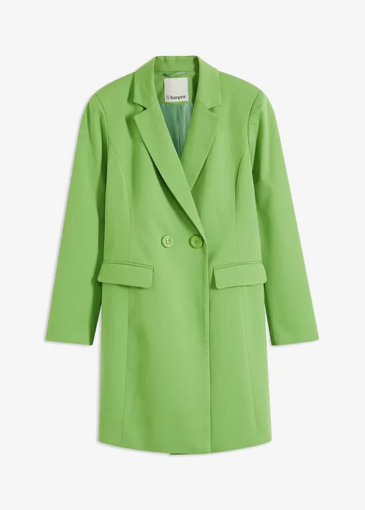 Longblazer mit V-Ausschnitt, langarm in grün von vorne - bonprix