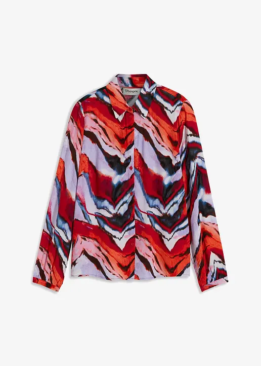 bedruckte Bluse in lila von vorne - bonprix