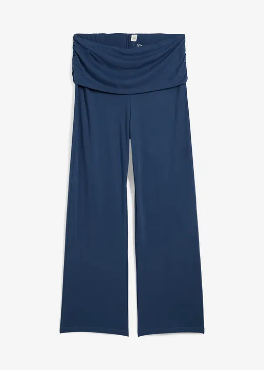 Jersey-Hose mit Umschlagbund in blau von vorne - bonprix