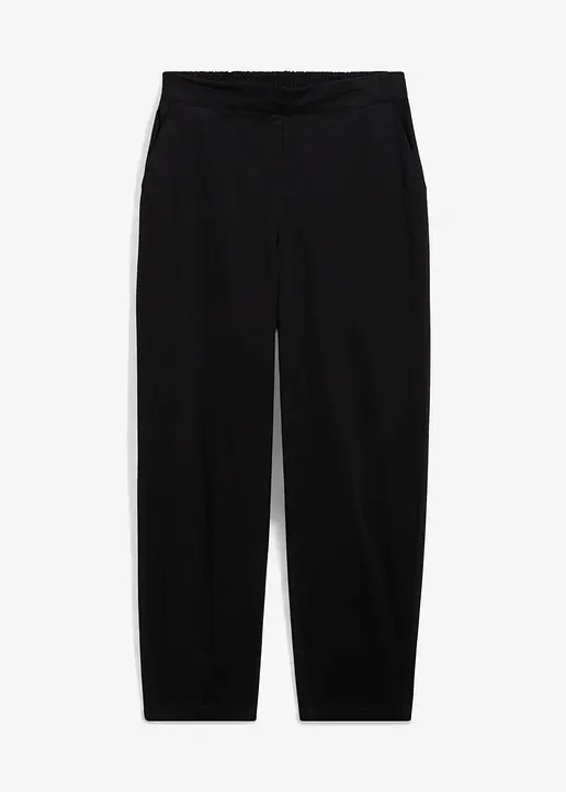 Schlupfhose aus Baumwoll-Mix in schwarz von vorne - bonprix