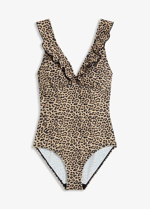 Badeanzug in beige von vorne - bonprix