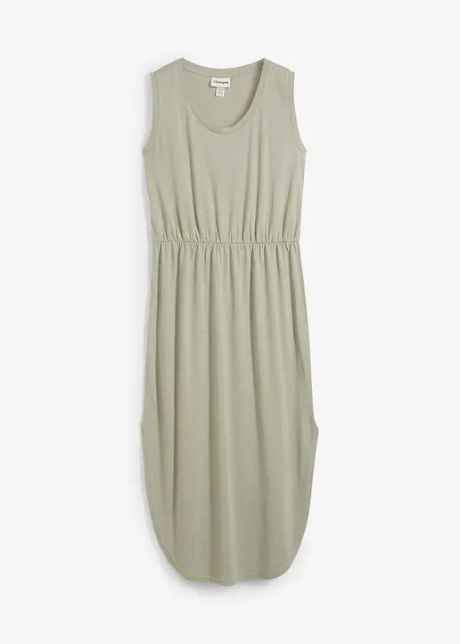 Jersey-Kleid aus Viskose-Mix in grün von vorne - bonprix