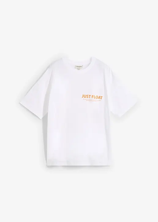 Oversize-Shirt aus reiner Bio-Baumwolle in weiß von vorne - bonprix