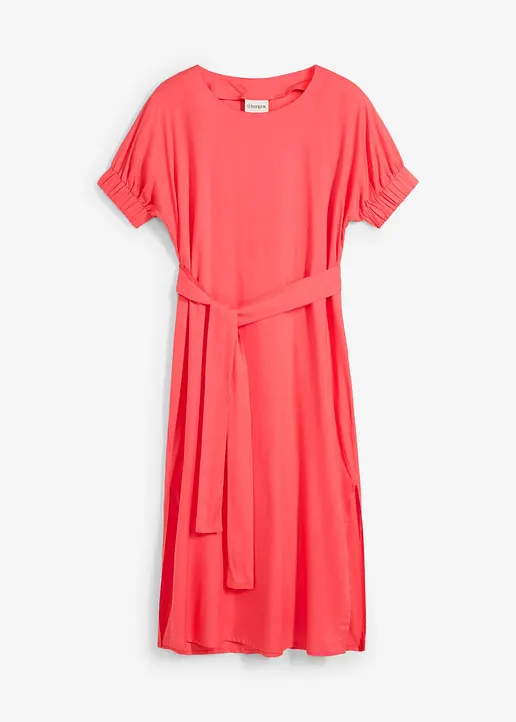 Midi-Kleid aus softer Viskose in pink von vorne - bonprix