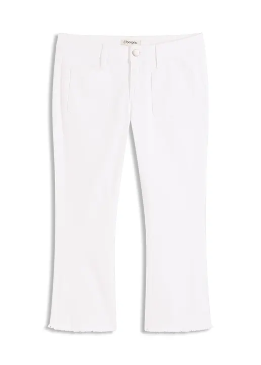 Capri-Hose aus Baumwolle mit Stretch in weiß von vorne - bonprix