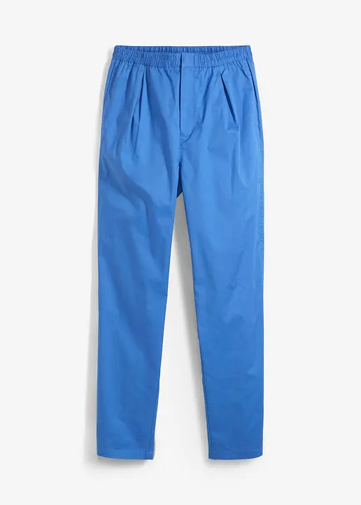 Karottenhose aus elastischem Baumwoll-Mix in blau von vorne - bonprix