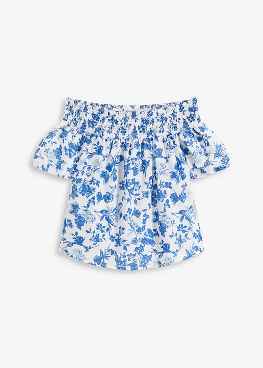 Carmenbluse in weiß von vorne - bonprix