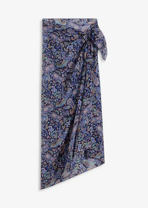 Strand Pareo in blau von vorne - bonprix