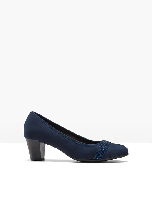 Jana Pumps in bequemer Weite in blau von vorne - Jana