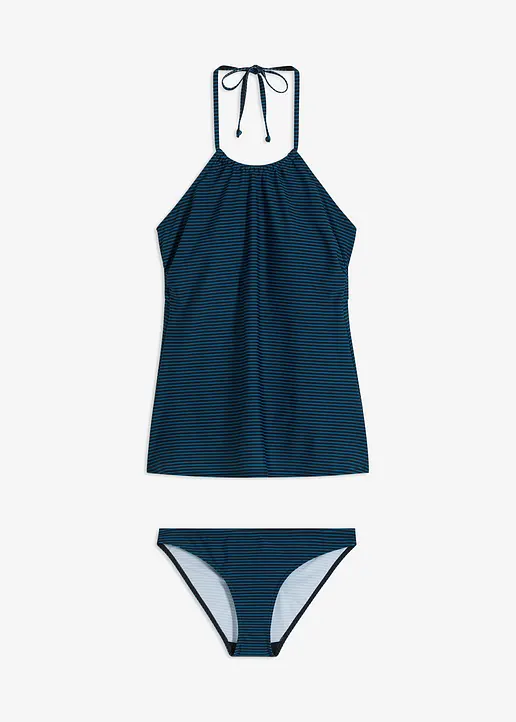 Tankini (2-tlg.Set) in blau von vorne - bonprix