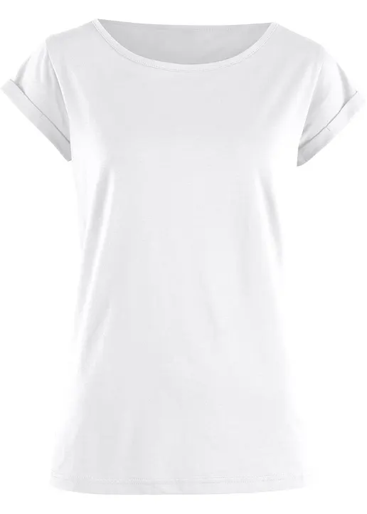 T-Shirt aus reiner Baumwolle in weiß - bonprix