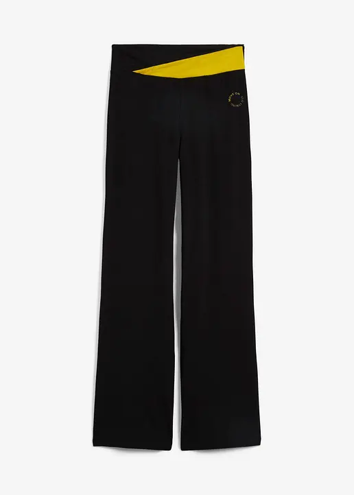 Baumwoll Sporthose mit Stretch, Bootcut in schwarz von vorne - bonprix