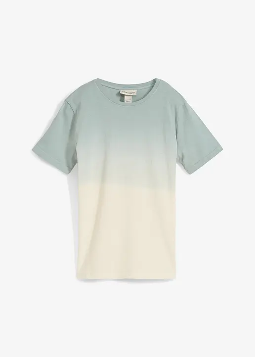 T-Shirt mit Farbverlauf in grün von vorne - bonprix