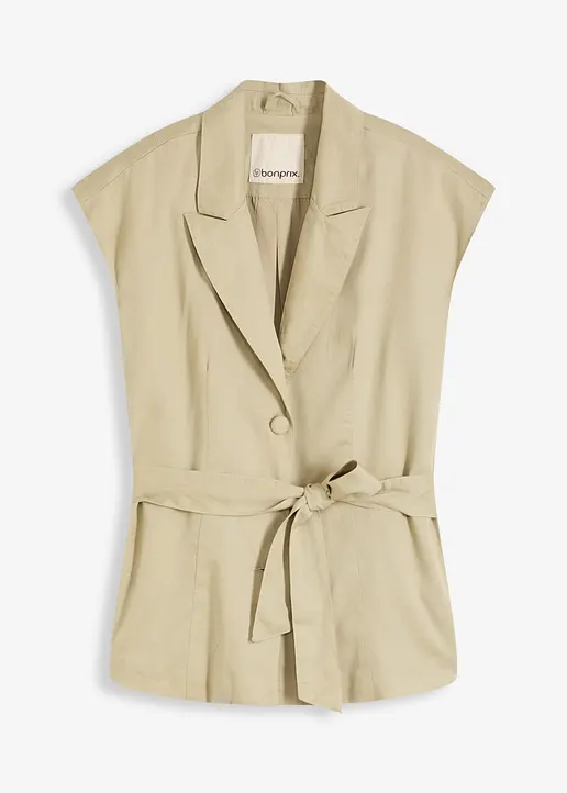 ärmelloser Lyocell Blazer in grün von vorne - bonprix