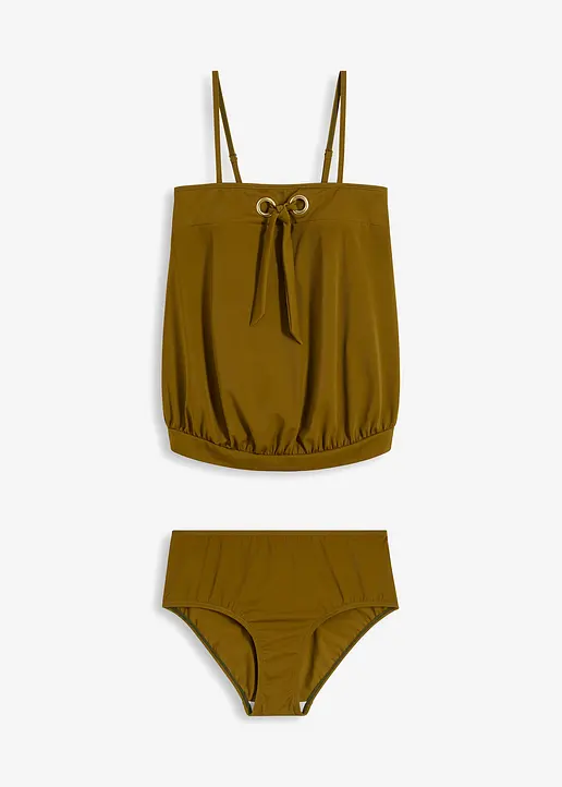 Tankini (2-tlg.Set) in grün von vorne - bonprix