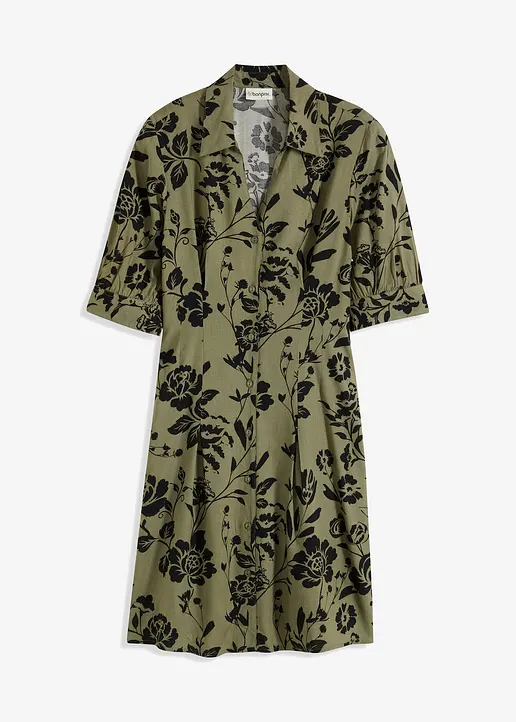 Viskose Blusenkleid in grün von vorne - bonprix