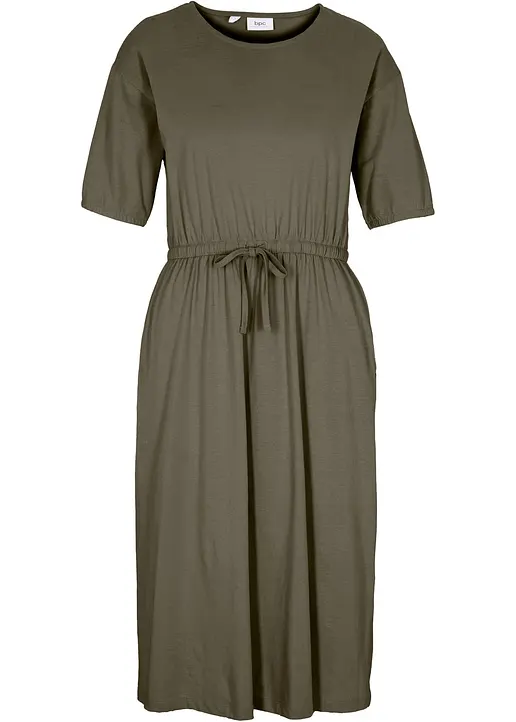 Jerseykleid in grün von vorne - bonprix