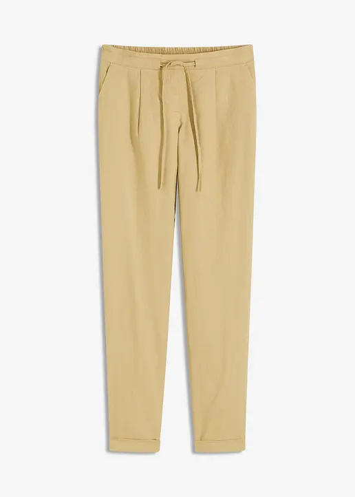 Leinenhose in braun von vorne - bonprix