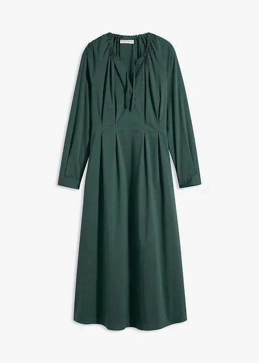 Maxikleid aus Popeline in grün von vorne - bonprix