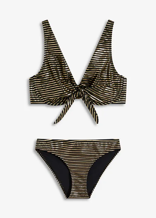 Bügel Bikini (2-tlg.Set) in schwarz von vorne - bonprix