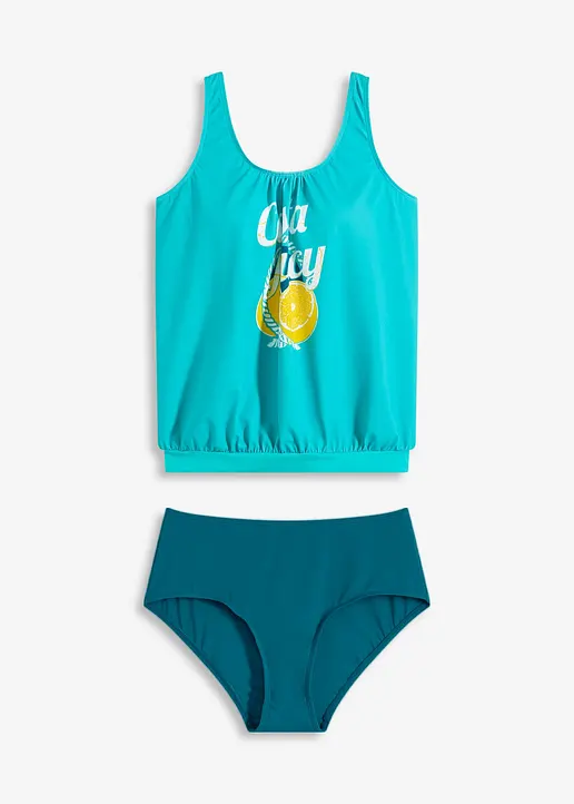 Tankini (2-tlg.Set) in blau von vorne - bonprix