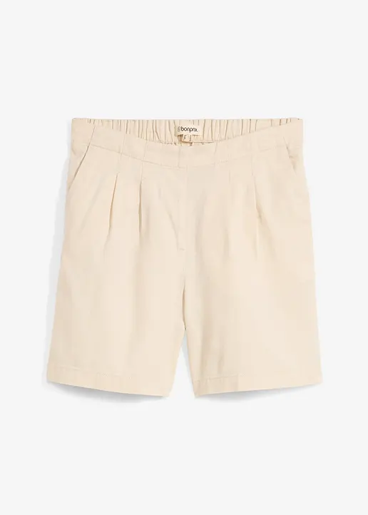 Bermuda aus reiner Baumwolle in beige von vorne - bonprix